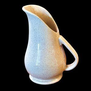 Brush McCoy Vintage Pink Pottery Pitcher with Speckled Glaze Mid Century Modern